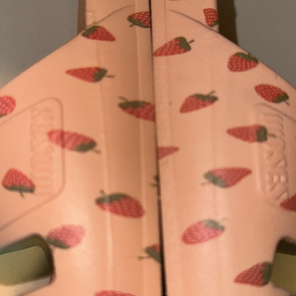 Peach Strawberry Slide Sandals with Dual Straps - Picture 3 of 3